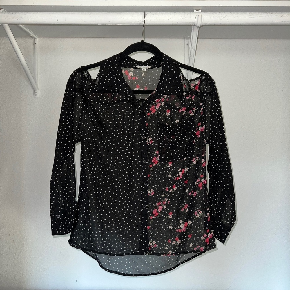 Forever 21 floral button down blouse